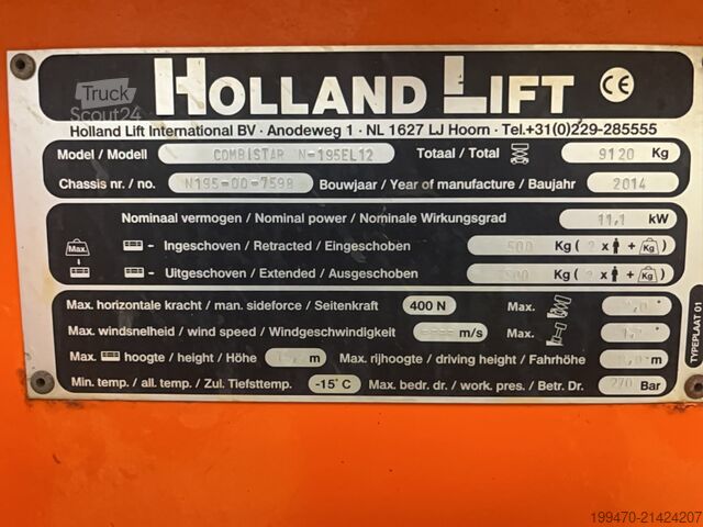Scherenhubtisch Holland Lift N195-12EL Combistar (19.5 m)