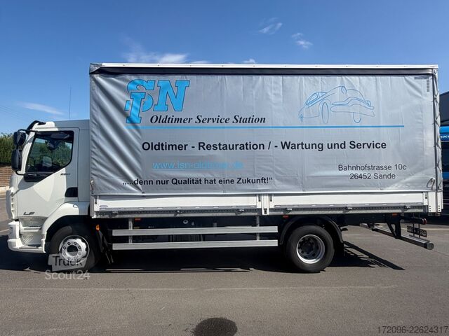 شاحنة بمسطحة ومشمع DAF LF 14.260 FA, Schiebeplane 6.1m, Blatt/Blatt
