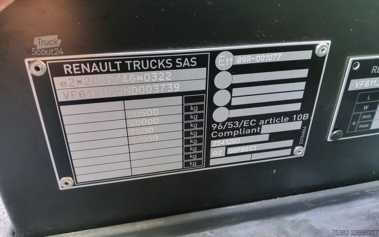 Maleta Renault T380 SLEEPERCAB 20 TON - VANGMUIL - EURO 6 - VF...