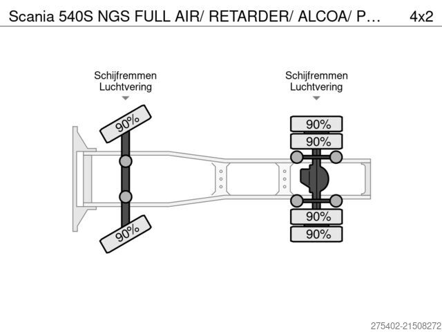 Standard-SZM Scania 540S NGS FULL AIR/ RETARDER/ ALCOA/ PTO/ NO EGR