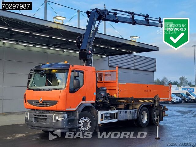 Ribaltabile con gru Renault Premium 430 Lander 6X4 HIAB 211 EP-4 Crane Kran...