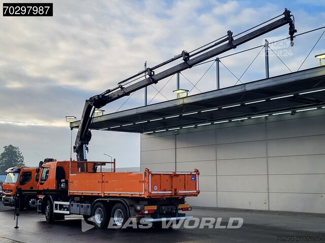 Ribaltabile con gru Renault Premium 430 Lander 6X4 HIAB 211 EP-4 Crane Kran...
