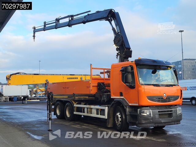 Ribaltabile con gru Renault Premium 430 Lander 6X4 HIAB 211 EP-4 Crane Kran...