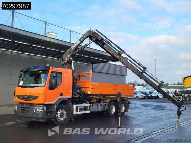 Ribaltabile con gru Renault Premium 430 Lander 6X4 HIAB 211 EP-4 Crane Kran...