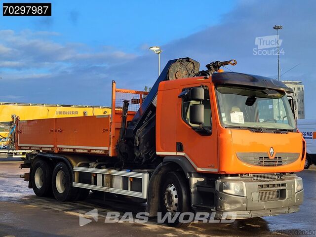 Ribaltabile con gru Renault Premium 430 Lander 6X4 HIAB 211 EP-4 Crane Kran...