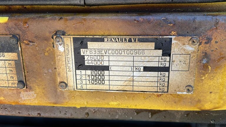 Chasis con cabina Renault KERAX 370 DCI (6X6 / 59.000 KM !!!! / LAMES / G...