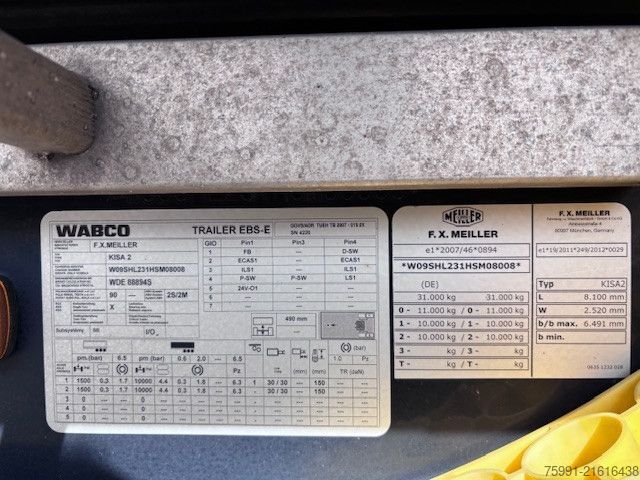 Tipper semitrailer MEILLER MHPS Stahlmulde mit Wärmeisolation Liftachse