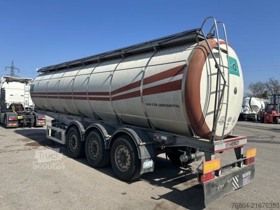 Semiremorcă cisternă MENCI LEBENSMITTELTANK ISOLIERT, 3 KAMMERN, 34000L LIFTACHSE,   BPW-ACHSEN,