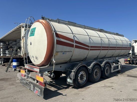 Semiremorcă cisternă MENCI LEBENSMITTELTANK ISOLIERT, 3 KAMMERN, 34000L LIFTACHSE,   BPW-ACHSEN,