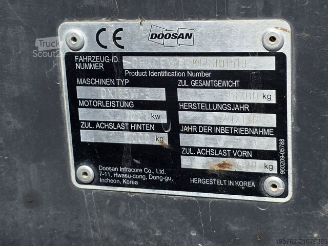 Excavator pe roți DOOSAN DX165W-5
