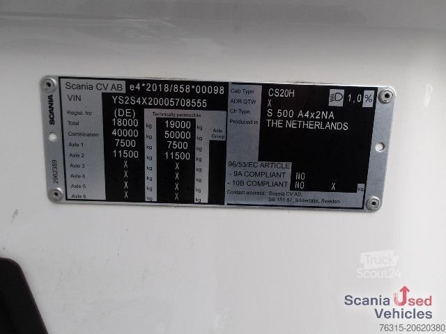 Standard SZM Scania S 500 NA - HIGHLINE - 2x TANKs - ACC