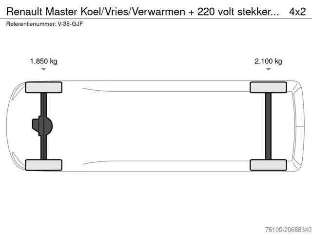 Refrižeratorvagons Renault Master Koel/Vries/Verwarmen + 220 volt stekker ...