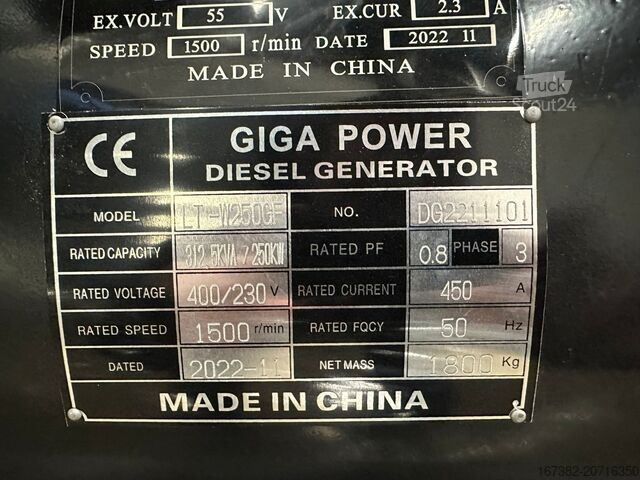 Aggregato Giga power LT-W250GF 312.5 kVA Open generator