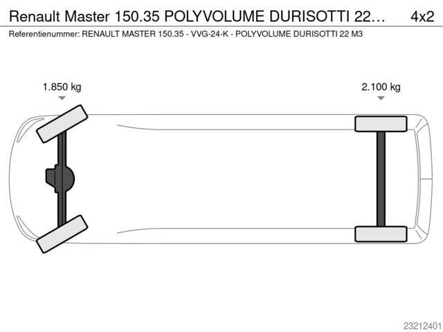 Renault Master 150.35 POLYVOLUME DURISOTTI 22 M3 - VVG-24-K - EURO 6 Renault Master 150.35 POLYVOLUME DURISOTTI 22 M3 - VVG-...