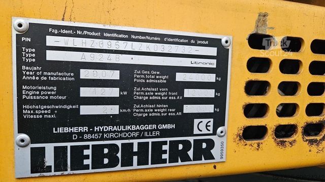 Încărcător pe roți LIEBHERR A924B Baujahr 2006 Umschlagbagger