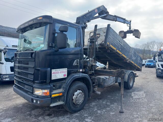 Самосвал SCANIA R94GB 4X2 DREISEITENKIPPER+KRAN HMF*2003*EURO3*