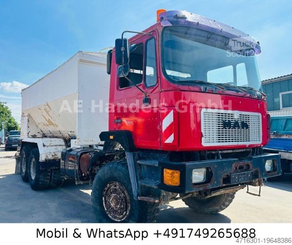 Camion per usi speciali MAN F10 BB 6x6 Bindemittelstreuer *Manual/Analog