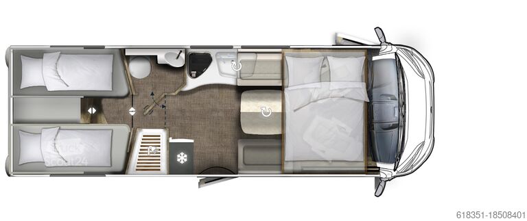 Integruota kemperis EURA MOBIL INTEGRA LINE IL 720 EF, SAT-Anlage+TV, Dachklima