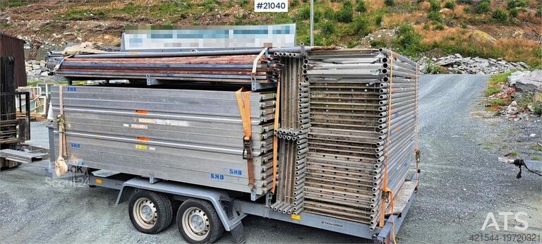 Temared telinevaunu 3,5 t / 364 m² telineellä  Temared scaffolding trailer 3.5 t w/ 364 m2 scaffo