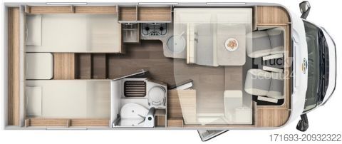 Daļēji integrēta kemperis Carado T 338 Hubbett/Safety Paket uvm