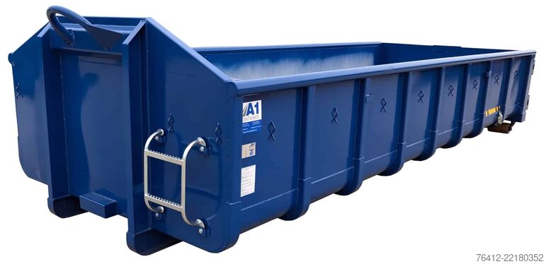 Krokcontainer A1 Container Normbehälter 15 m³ Doppelflügeltür ? RAL 5010 Enzianblau ? Abrollcontainer