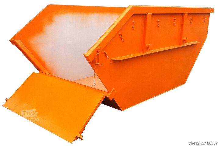 Absetzcontainer A1 Container Absetzmulde 7 m³ mit Bauschuttklappe ? RAL 2011 Tieforange ? Absetzcontainer