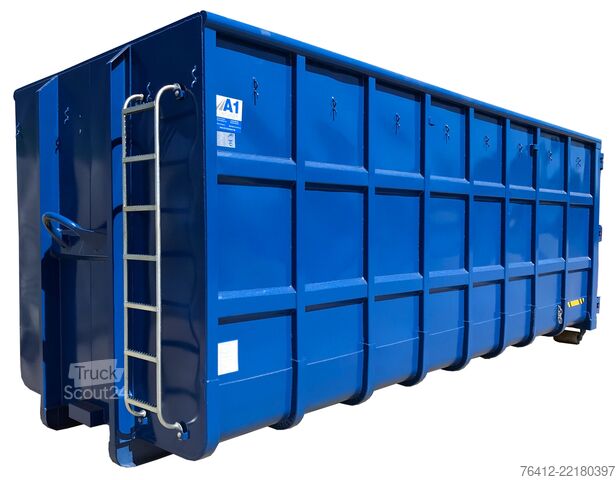 Krokcontainer A1 Container Normbehälter 40 m³ - 2x Querspanten - Doppelflügeltür - RAL 5010 Enzianblau - Normbehälter