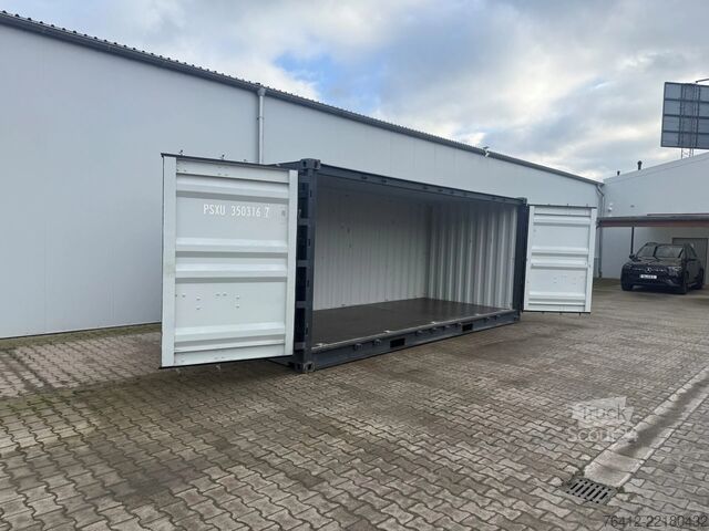 Kontener morski A1 Container 20 Fuß Lagercontainer SINGLE SIDE - seitliche Doppelflügeltür - RAL 7005 Mausgrau - Seecontainer