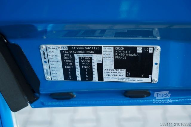 Standard tractor unit SCANIA R 450 / HYDRAULIKA / PE?NY ADR / RETARDER / I-PA