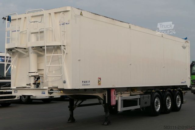 Tipper semitrailer BENALU WYWROTKA 59 m3 / ALUFELGI / 2021 ROK / MA?O U?YW