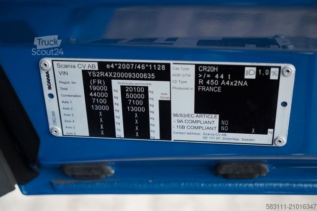 Standard tractor unit SCANIA R 450 / RETARDER / PE?NY ADR / I-PARK COOL / ALU