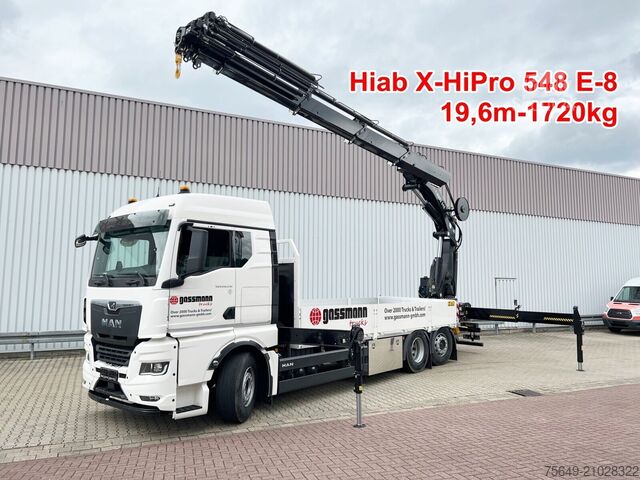 Autolaadkraan MAN TGX 26.510 6x2-4 LL CH TGX 26.510 6x2-4 LL, Kran Hiab X-HiPro 548 E-8, Lenk-/Liftachse, TwistLock 20Fuß, Funk, Retarder
