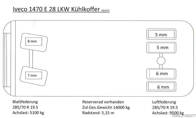 Camion frigorifique Iveco 140 E 28 Tief Kühl Thermoking 7,8 m LBW