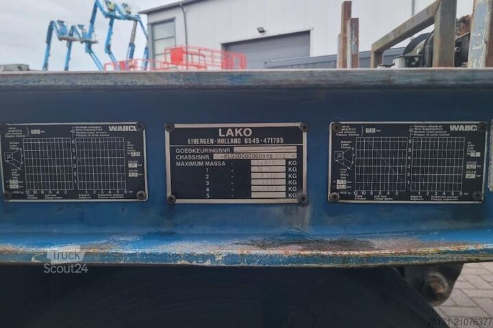 Lako SDA-434 immatriculation néerlandaise, 4 essieux, 25,5 t de charge utile Lako SDA-434 Dutch Registration, 4 Axles, 25.5t Loading