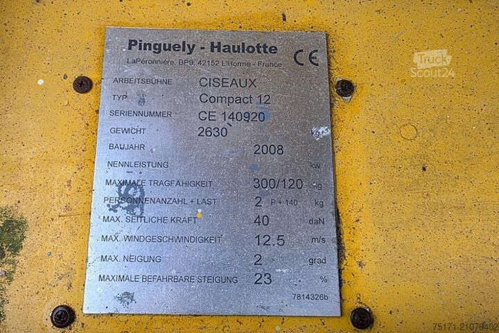 Schaarlift Haulotte Compact 12 Electric, 12m Working Height, 300kg Cap