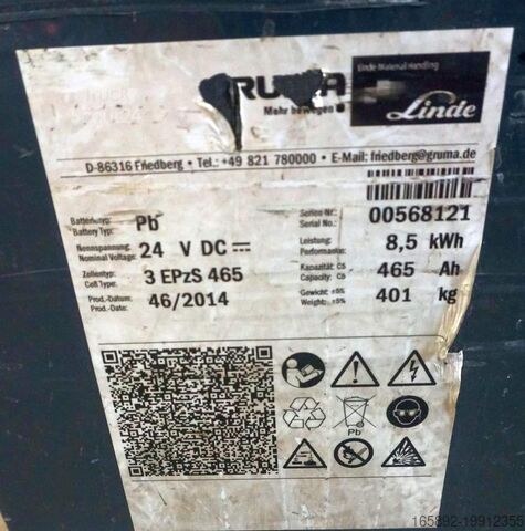 Truckbatteri GRUMA 24 Volt 3 PzS 465 Ah