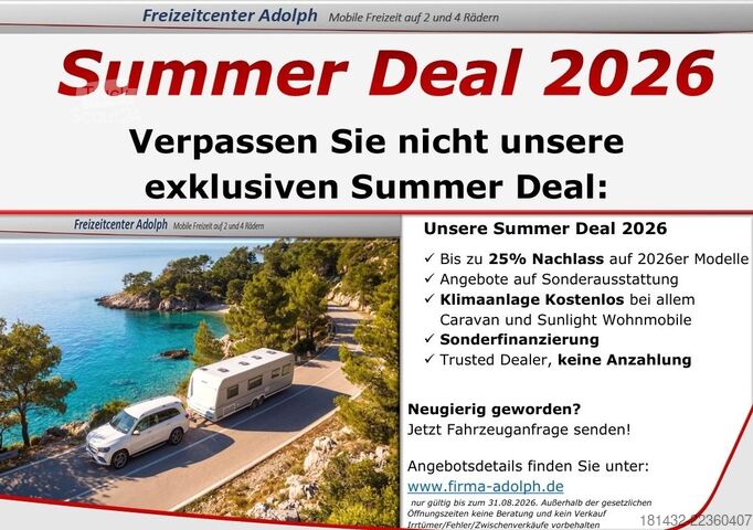 Alkoven karavan SUNLIGHT A 68 Modell 2026 Automatik, Klima