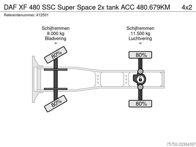 Standard-SZM DAF XF 480 SSC Super Space 2x tank ACC 480.679KM