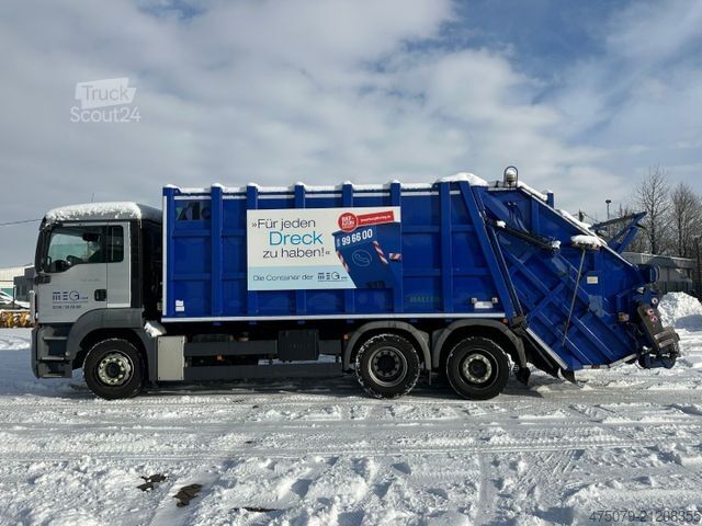 Garbage truck MAN TGS 26.320 / Haller M22 X 1 + Schüttung / Sperr