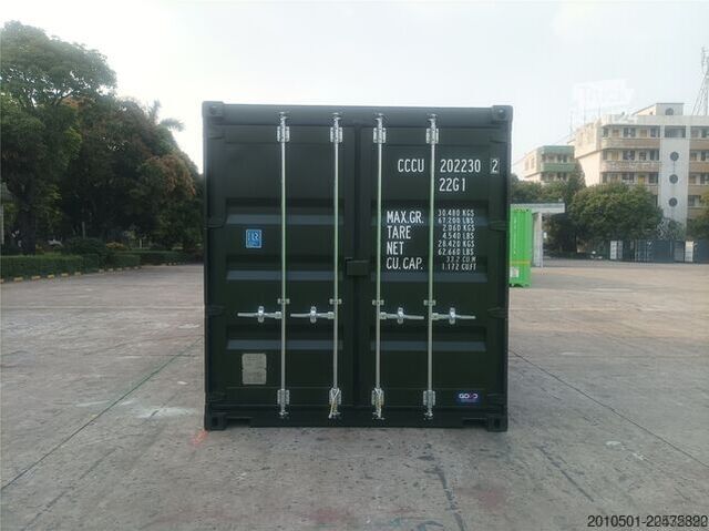 Lodní kontejner 20 Fuß Seecontainer / Neucontainer / Flaschengrün RAL 6007 / Materiallager