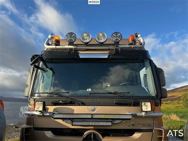 Система крюкообразных рычагов Mercedes-Benz Actros 2848 4x4+2 snow rigged hook truck. WATCH VI