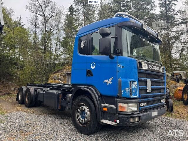 Система крюкообразных рычагов Scania 124G hooklift truck – Joab hook with articulated (