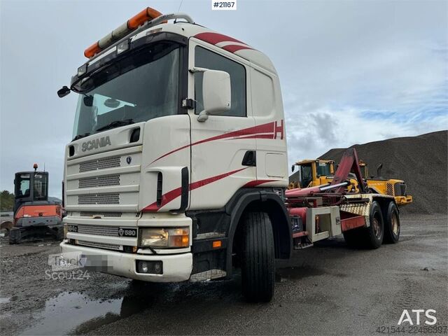 Система крюкообразных рычагов Scania R164 6x4 Hook truck.