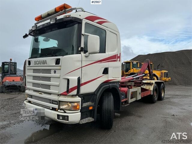 Система крюкообразных рычагов Scania R164 6x4 Hook truck.