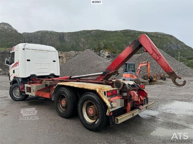 Система крюкообразных рычагов Scania R164 6x4 Hook truck.