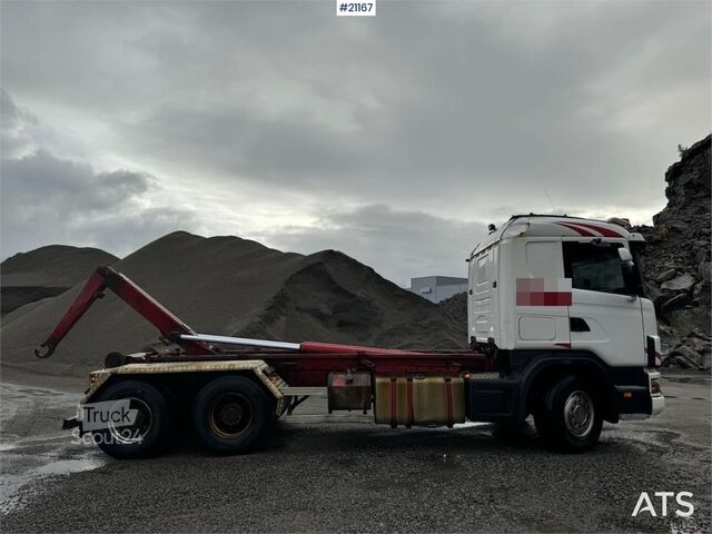 Система крюкообразных рычагов Scania R164 6x4 Hook truck.