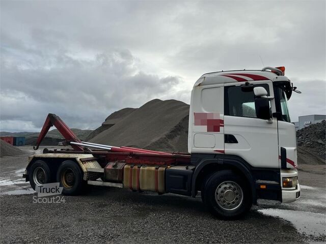 Система крюкообразных рычагов Scania R164 6x4 Hook truck.