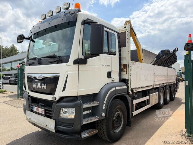 Грузоподъемная платформа MAN TGS 35.440 8x4 TRIDEM PRITSCHE + KRAN HIAB 288 ...
