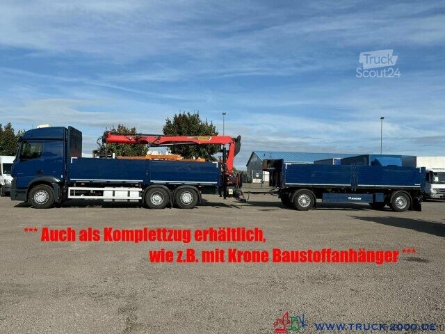 Automobilis ar plakanu platformu Mercedes-Benz Actros 2643 StreamSpace Kran Palfinger PK20.501L