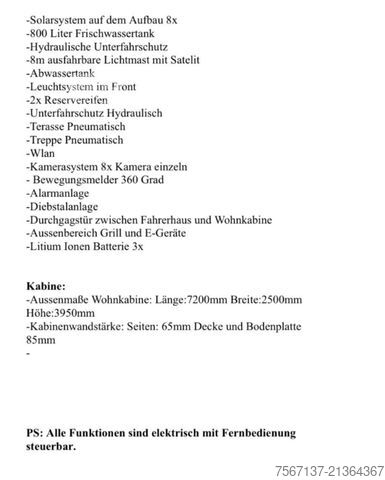 Levehető fülke MERCEDES-BENZ AROCS 3358 6X6 ALLRAD EXPEDITION WOHNMOBIL NEU!!